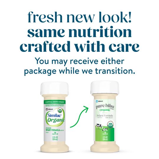 Pure Bliss by Similac Organic Infant Formula Ready to Feed 2 fl oz Bottle Pack of 48