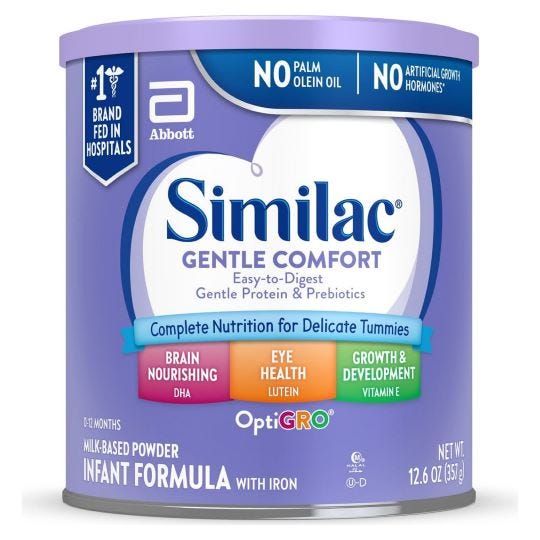 Similac Total Comfort Infant Formula Powder 12.6 oz Can, Case of 6