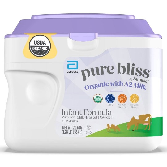 Pure Bliss by Similac Organic with A2 Milk Infant Formula Powder 20.6 oz Tub
