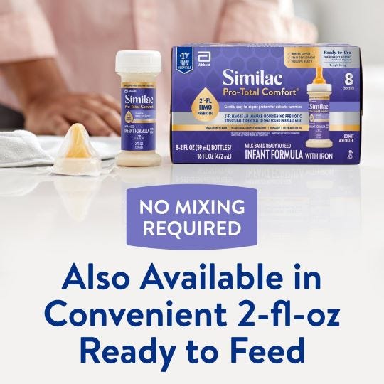 Similac Pro-Total Comfort Infant Formula Powder 20.1 oz Tub, Case of 4
