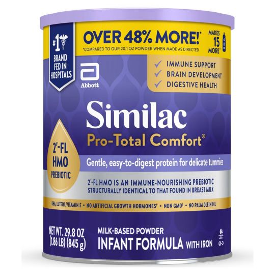 Similac Pro-Total Comfort Infant Formula Powder, 29.8 oz Can, Case of 6