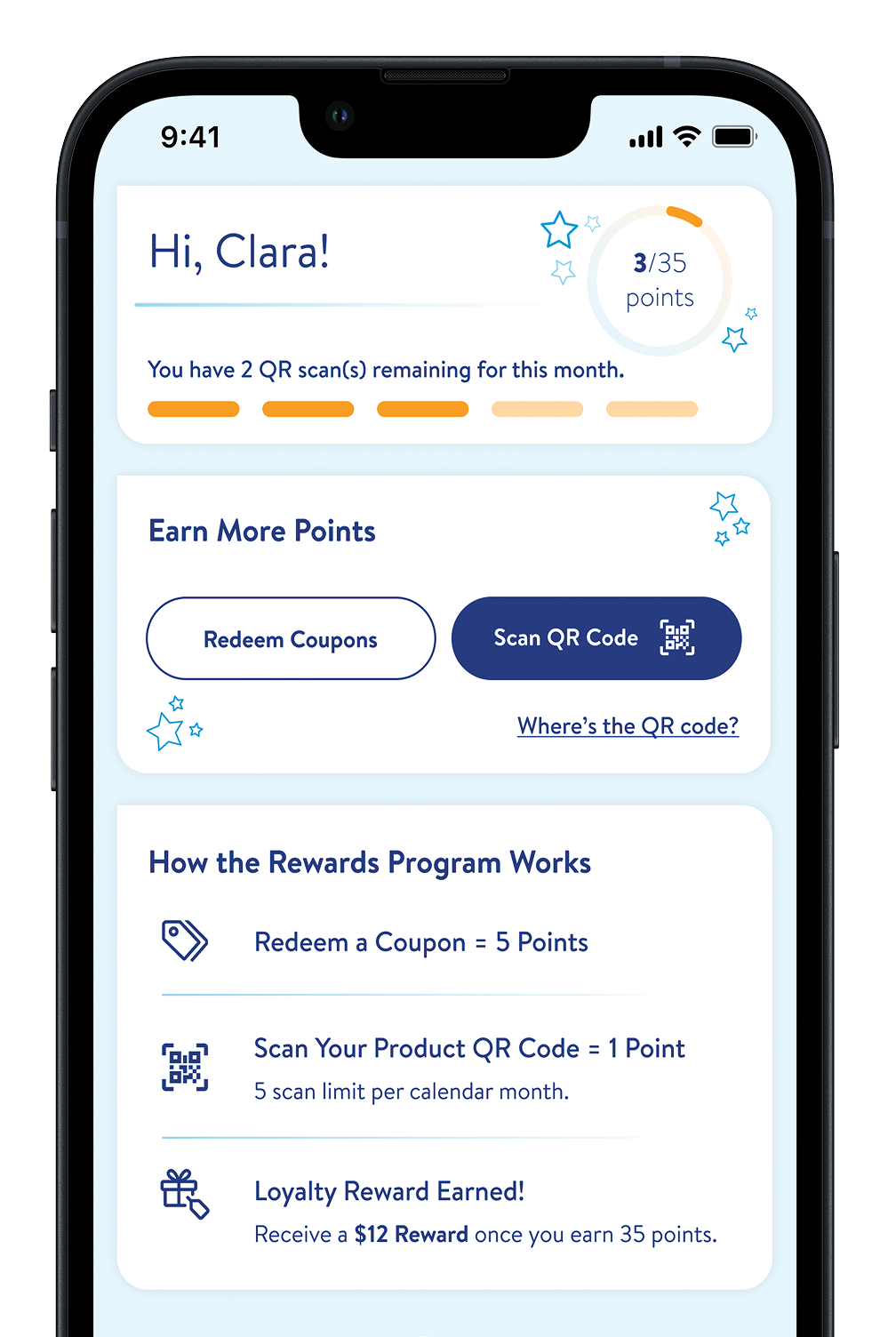 View your Rewards status